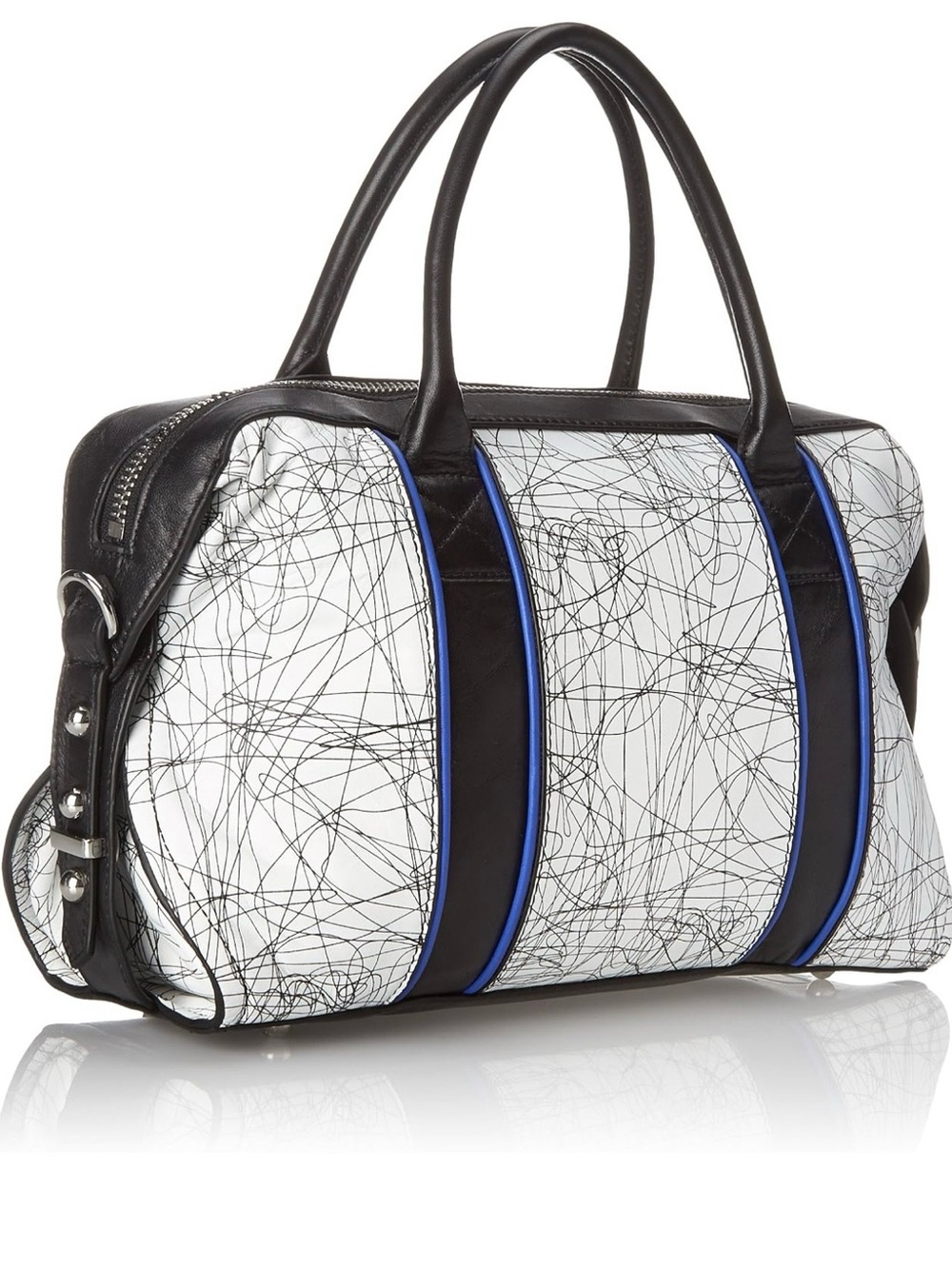 L.A.M.B. Gigi 2 Structured Top Handle Bag White Multi Convertible Crossbody Bag